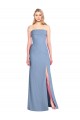 Trumpet Full Length Strapless Chiffon Bridesmaid Dress with Slit Geelong