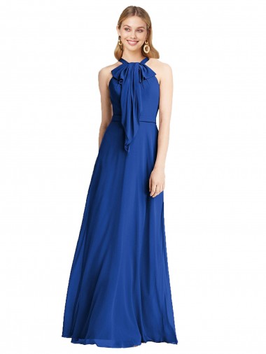 Shop Plunging V-Back Long Full Length Chiffon Bridesmaid Dress Geelong
