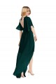 Shop Plunging V Back Flutter Sleeves Cocktail Length Chiffon Bridesmaid Dress Geelong