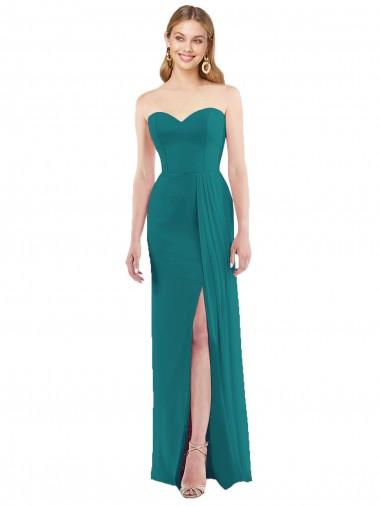 Sweetheart Neckline Lux Chiffon Bridesmaid Dress with Side Slit Geelong