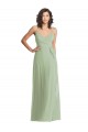 V-Neck Low Back Maxi Formal Wrap Chiffon Bridesmaid Dress Geelong