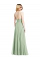 Shop Sleek Spaghetti Straps Low Back Square Neck Maxi Formal Chiffon Bridesmaid Dress Geelong