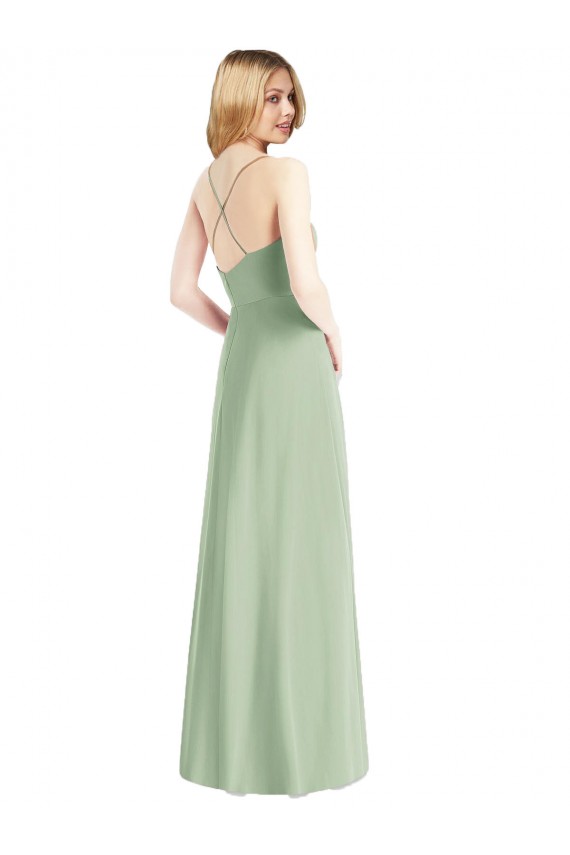 Shop Cowl Neck Criss Cross Back Chiffon Maxi Bridesmaid Dress Geelong