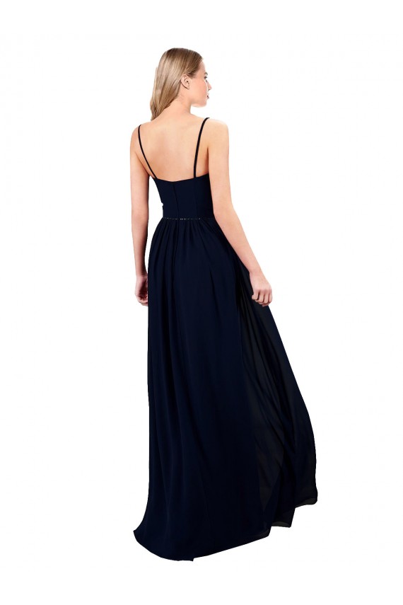 Shop Draped A-Line Chiffon Formal Bridesmaid Dress with Spaghetti Straps and High Slit Geelong