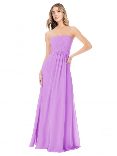 Shop Draped Strapless Floor Length Chiffon Bridesmaid Dress Geelong