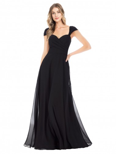 Shop Sweetheart Cap Sleeves Chiffon Bridesmaid Dress Geelong
