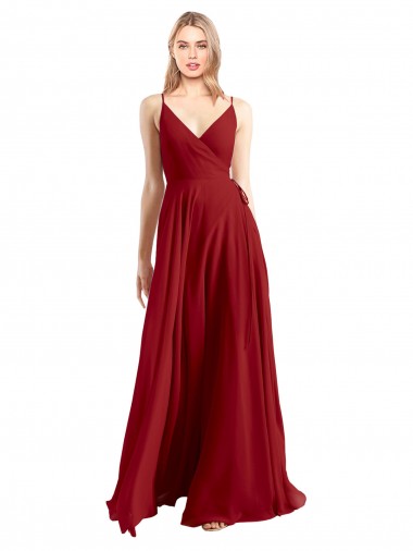 Shop A-Line Spaghetti Straps V-Neckline Chiffon Bridesmaid Dress Open Back Geelong