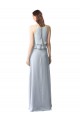 High Narrow Neck Long Chiffon Bridesmaid Dress with Tiered Ruffles Geelong