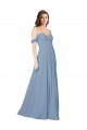 Empire Waist Off the Shoulder Chiffon Bridesmaid Dress with Sweetheart Bodice Geelong