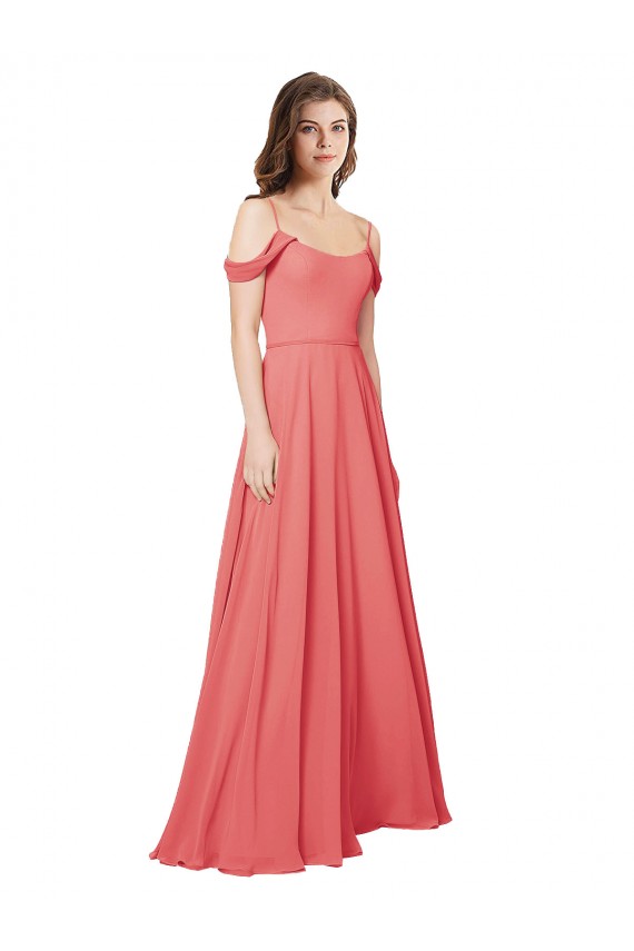 Shop Draped Off the Shoulder Straps Chiffon Bridesmaid Dress Geelong