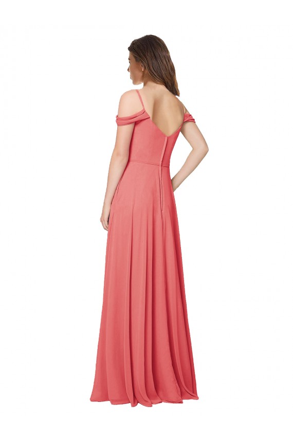 Shop Draped Off the Shoulder Straps Chiffon Bridesmaid Dress Geelong