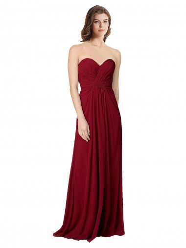 Shop Draped Sweetheart Long Grecian Inspired Chiffon Bridesmaid Dress Geelong