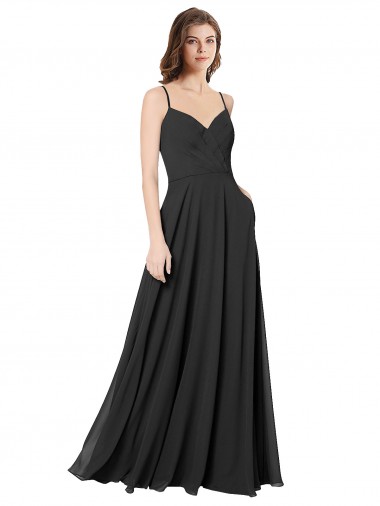 Shop Cowl Back Spaghetti Straps Long Chiffon Bridesmaid Dress  Geelong
