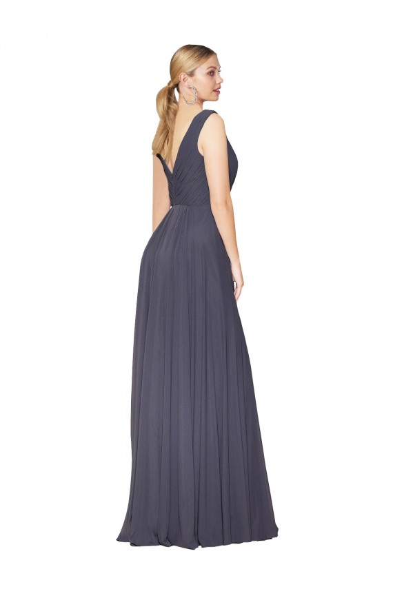 Floor Length High Neck V-Back Chiffon Bridesmaid Dress / Formal Prom Dress Geelong