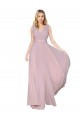 Draped V-Neck Long Chiffon Bridesmaid Dress / Formal Prom Dress with Shirred Bodice Geelong