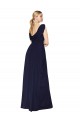 Draped Long V-Neck Floor Length Chiffon Bridesmaid Dress / Formal Prom Dress Geelong
