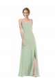 Scoop Neck Tie Strap Maxi Bridesmaid Dress with Front Slit Geelong