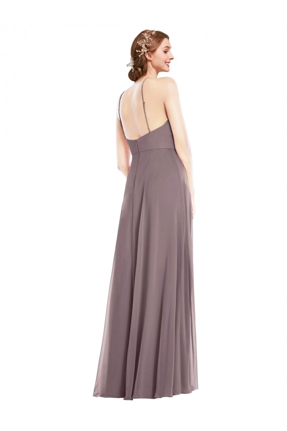 Shop Diamond Halter Maxi Formal Bridesmaid Dress with Front Slit Geelong