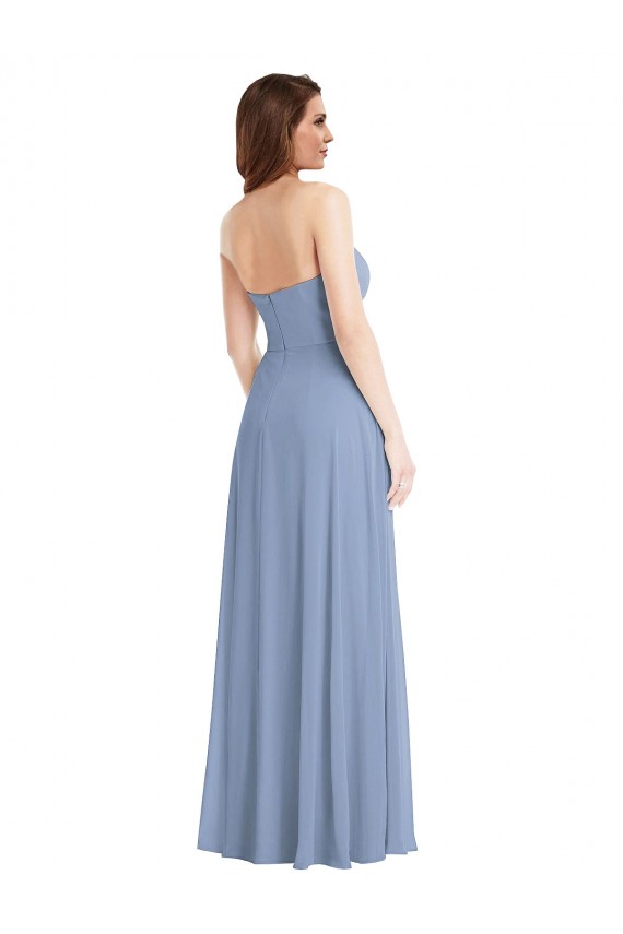 Strapless A-Line Maxi Bridesmaid Dress with Front Slit Geelong