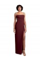Shop Sleek Straight Neckline Chiffon Bridesmaid Dress with Spaghetti Straps and High Side Slit Geelong
