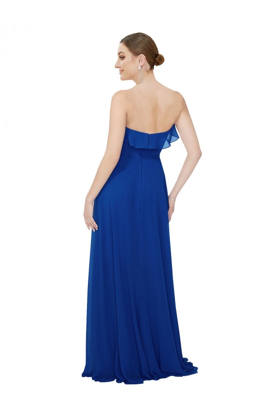 Shop Ruffled Chiffon Strapless Bridesmaid Dress Geelong