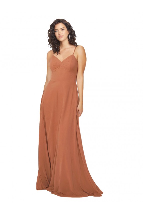 Chiffon Bridesmaid Dress with Tie Back Keyhole Geelong