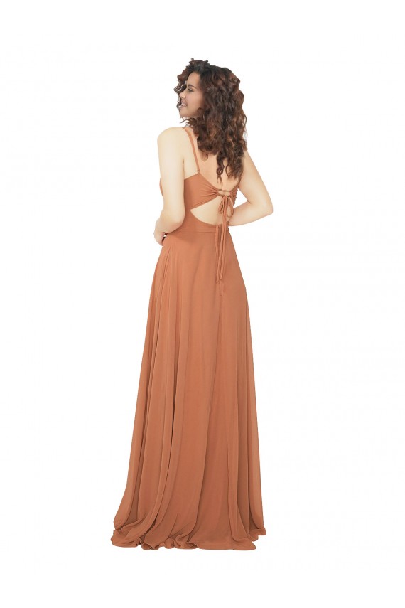 Chiffon Bridesmaid Dress with Tie Back Keyhole Geelong