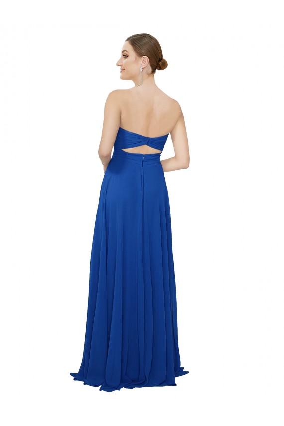 Strapless Sweetheart Draped Chiffon Bridesmaid Dress Geelong