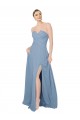 Shop Draped Sweetheart Chiffon Bridesmaid Dress with Front Slit Geelong