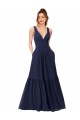 Floor Length Deep V-Neck Ruched Chiffon Long Bridesmaid Dress Geelong