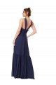 Floor Length Deep V-Neck Ruched Chiffon Long Bridesmaid Dress Geelong