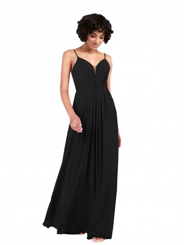 Shop Simple V-Neckline Chiffon Formal Bridesmaid Dress with Pleated Skirt Geelong
