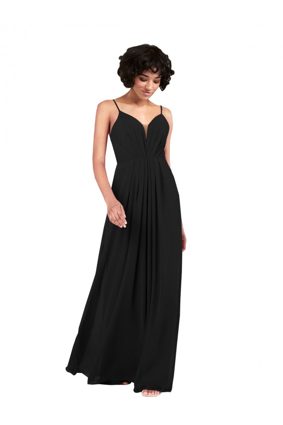 Shop Simple V-Neckline Chiffon Formal Bridesmaid Dress with Pleated Skirt Geelong