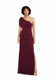 One Shoulder Chiffon Formal Bridesmaid Dress with Skirt Slit and Accent Strap Geelong