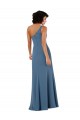 One Shoulder Chiffon Formal Bridesmaid Dress with Skirt Slit and Accent Strap Geelong