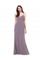Simple Floor-Length Chiffon Formal Bridesmaid Dress with Criss-Cross Back Geelong
