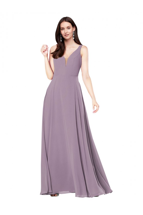 Shop Long Chiffon Formal Bridesmaid Dress with Open Back Geelong