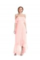 Shop Off the Shoulder Ruffled High Low Maxi Bridesmaid Dress Geelong