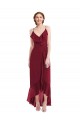 Shop Ruffle Trimmed V-Neck High Low Wrap Chiffon Bridesmaid Dress Geelong