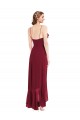 Shop Ruffle Trimmed V-Neck High Low Wrap Chiffon Bridesmaid Dress Geelong