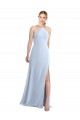 Halter Neck Long Chiffon Bridesmaid Dress with Strappy Back and Daring Side Slit Geelong