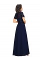 Shop Short Sleeves A-Line Long Chiffon Bridesmaid Dress / Prom Dress with Beaded Bodice Geelong