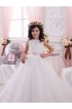 Ivory Ball Gown Bateau Chapel Train Sleeveless Flower Girl Dress Geelong