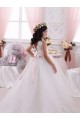 Ivory Ball Gown Bateau Chapel Train Sleeveless Flower Girl Dress Geelong