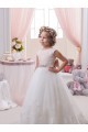 Ivory Ball Gown Bateau Neck Chapel Train V-Back Flower Girl Dress Geelong
