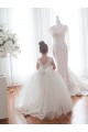Ivory Ball Gown Chapel Train Sleeveless Flower Girl Dress Geelong
