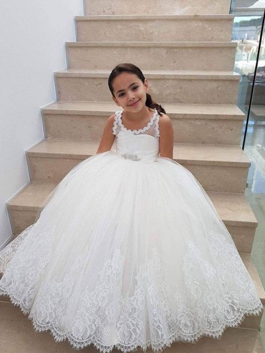 Ivory Ball Gown Floor Length Flower Girl Dress Geelong