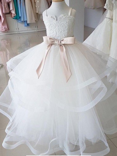Shop Ivory Ball Gown High Neck Floor Length Flower Girl Dress Geelong