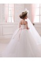 Ivory Ball Gown Sweetheart Chapel Train Sleeveless Flower Girl Dress Geelong