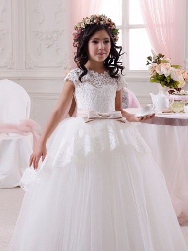 Shop Ivory Ball Gown Sweetheart Floor Length Sleeveless Flower Girl Dress Geelong